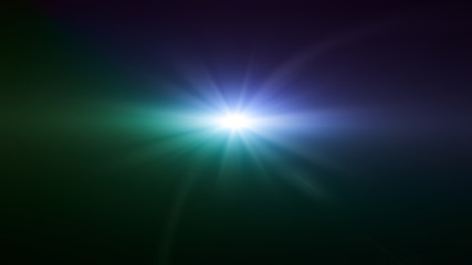 space star flare blue and green color lens flare