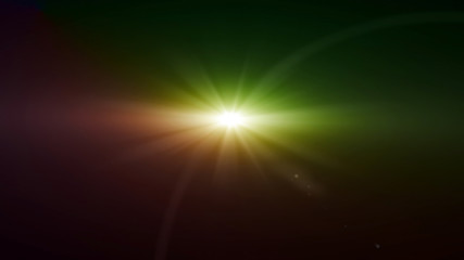 space star flare green and yellow lens flare