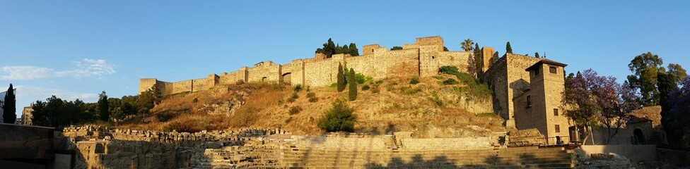 Panoramic view roman theater in Malaga