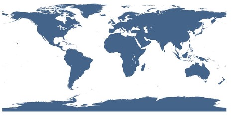 Weltkarte Farbe larkspur blue