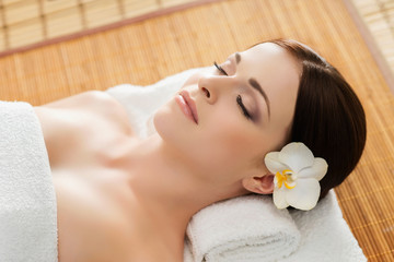 Young, beautiful and healthy woman in spa salon