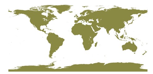 Weltkarte Farbe lichen green