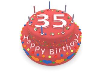 red birthday cake