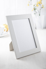 blank white picture frame