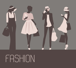 Sihlouettes of Fashion women