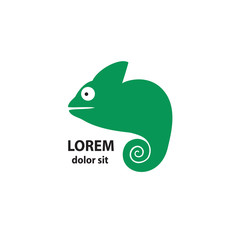 Stylized chameleon on a light background