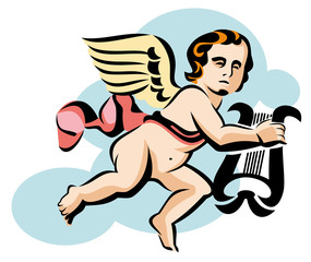 cupid is flying with lyra