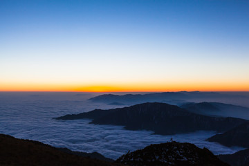 Sunrise on cattle back mountain