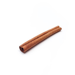 single cinnamon stick isolated on white background