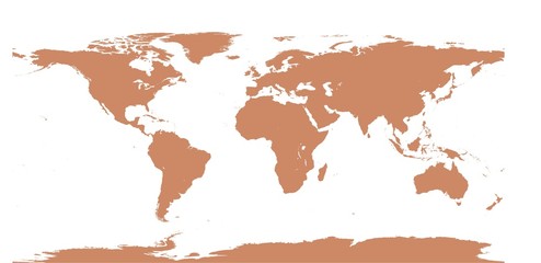 Weltkarte Farbe nubuck tan