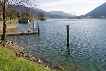 Schiffsteg Ländli, am Ägerisee, Schweiz