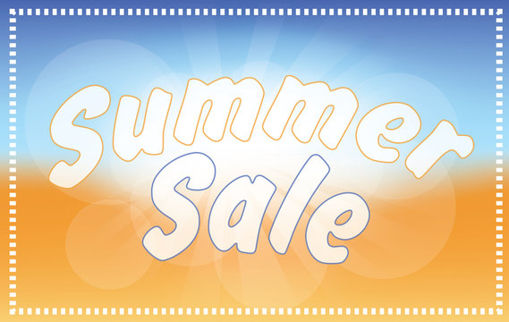 Summer sale - beach background -sun, sky, sand