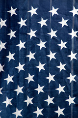 stars of US flag hanging vertically