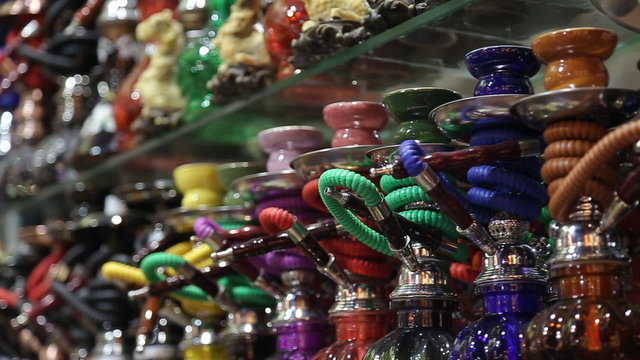 Hookah in souvenir shop in Turkey