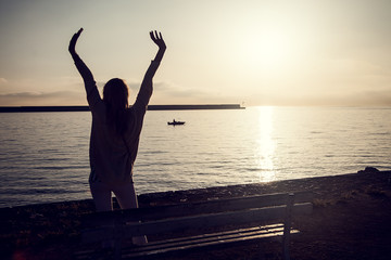 Fototapeta premium Beautiful girl on vacation.