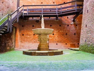 Papier Peint photo Fontaine Fountain, Sforzesco castle, Milan