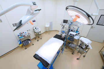 equipment and medical devices in modern operating room 