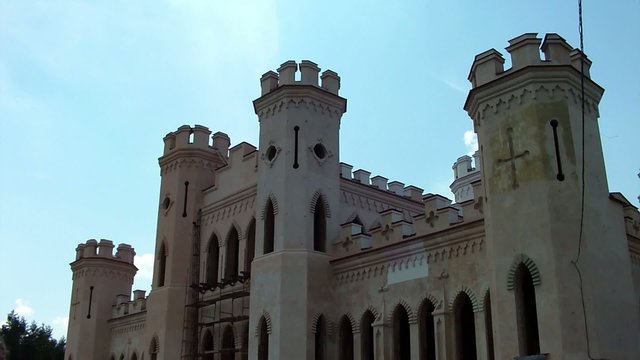 Architectural monument - the palace Puslovskih(Pusowski). This palace was built in 1838 on the western outskirts of the village Kossovo in republic of Belarus.