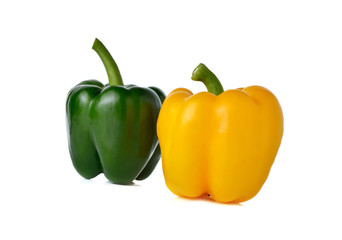 yellow green bell pepper on white background