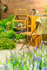 Relaxing area in garden.