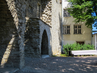 Stone wall of The Former Prison, Tallinn, Estonia.