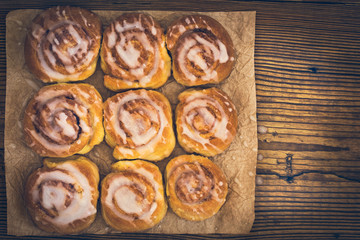 Fresh sweet homemade cinnamon buns