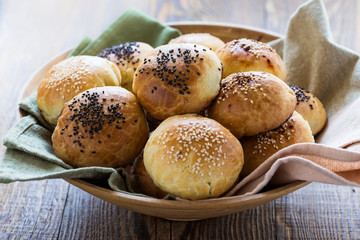 Buns with sesame