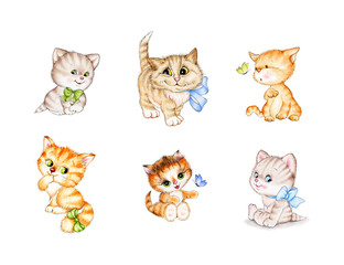 Obraz na płótnie Canvas Set of cute kittens