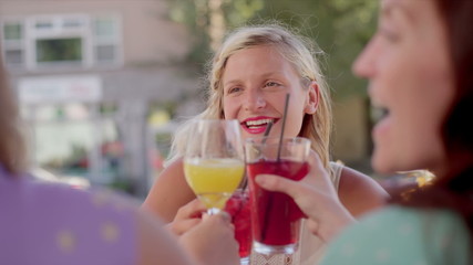 Three women having brunch at a cafe