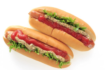 Hotdog on white background
