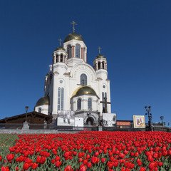 Cathedral on the Blood in spring, Yekaterinburg