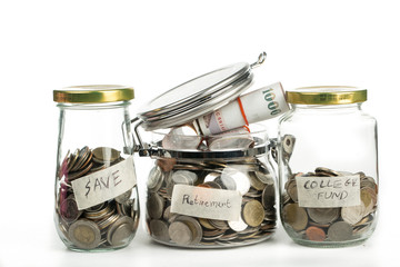 Growing plant step with coin money