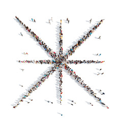  people in the form of stars, flare.