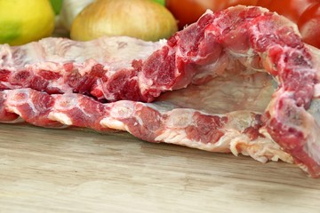Fresh Raw Pork Spareribs Close-Up