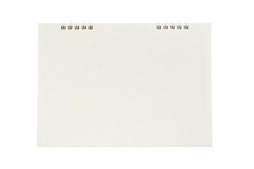 Blank paper on calendar