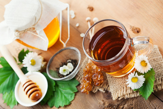 Herbal tea and honey