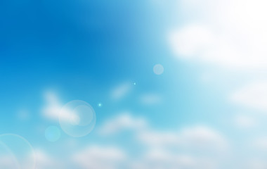 Blurred blue sky with cloud