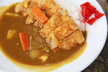 Curry rice with fried pork