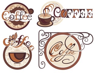 Set of coffee labels for your design