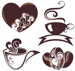 Coffee design symbols.Coffee Labels