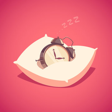 Sleeping alarm clock. Isolated object \ background.