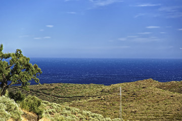 Mediterranean sea bay in Provence view from mountains