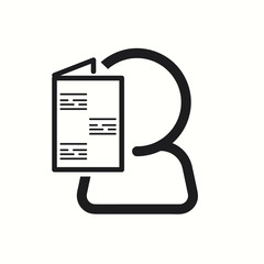 Man with newspaper icon