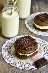 Chocolate whoopie with mascarpone.