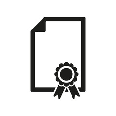 The certificate icon. Diploma symbol. Flat