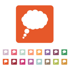 The speech bubble icon. Talk symbol. Flat