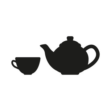 recommend clip art: The teapot and cup icon. Tea symbol. Flat