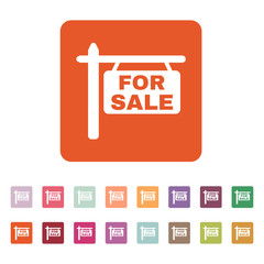The for sale icon. Sale symbol. Flat