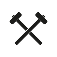 The hammer icon. Sledgehammer symbol. Flat