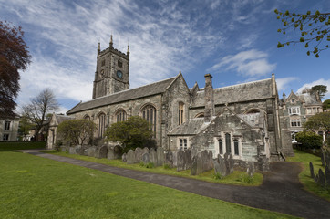 Fototapeta na wymiar St Eustachius' church in the Devon town of Tavistock.